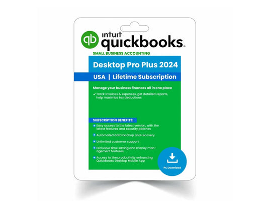 Intuit QuickBooks Desktop Pro Plus 2024 (1 User) for Windows: Lifetime License